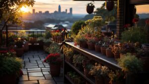 Potted Flowers, Rooftop Flower Garden Ideas for Small Spaces